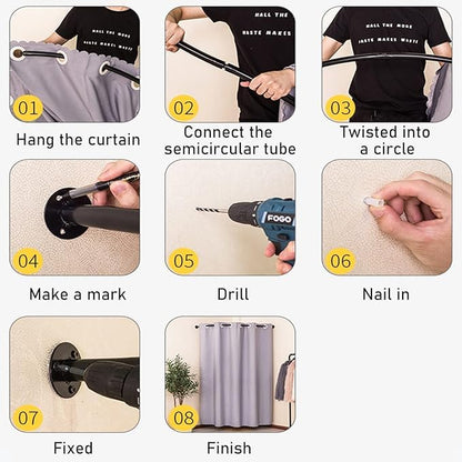HIYOUGO Portable Freestanding Dressing Room, Temporary Fabric Changing Room, Dressing Tent for Clothing Stores, Theaters, Tailors, Offices, and Photography Studios.