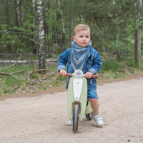 Bandits & Angels Italian Rider Balance Bike Wood Green from 2 years - For boys and girls - Green wooden balance bike - Ride-on retro scooter - Two-wheeler - Quiet wheels - Adjustable seat