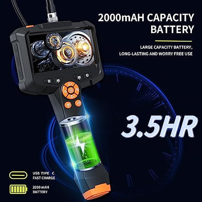 Daxiongmao Endoscope, 11 cm (4.3 inch) endoscope camera with light, IP67 waterproof, 1080 HD inspection camera, snake camera, 5m endoscope camera, gadgets for men.