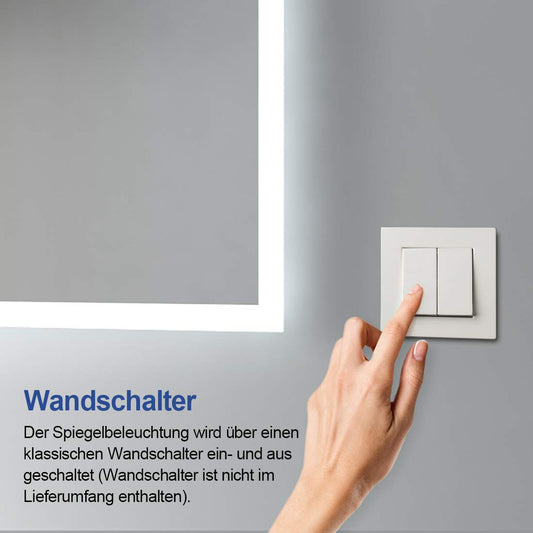 Meykoers LED bathroom mirror 45x60cm illuminated mirror Cold white light Energy-saving IP44