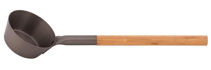 Rento Design Sauna Ladle - aluminum with eco-friendly heat-treated bamboo handle, tar brown anthracite.