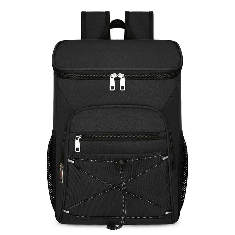 Cooler backpack, large insulated cooler bag, 30L waterproof cooler backpack, ultralight backpacks, picnic bag, thermal bag, large capacity for beach, camping, BBQ (black)