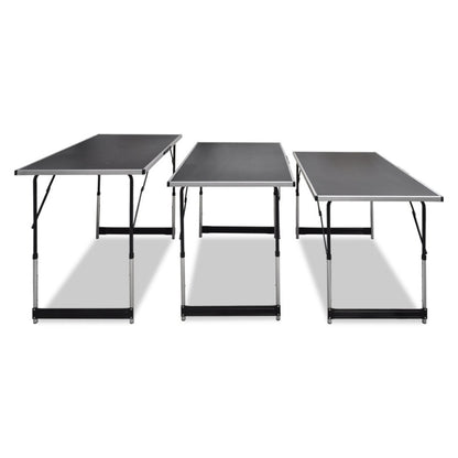 Anself wallpaper table multifunction table foldable black 3pcs. Adjustable height 73/80/87/94 cm.
