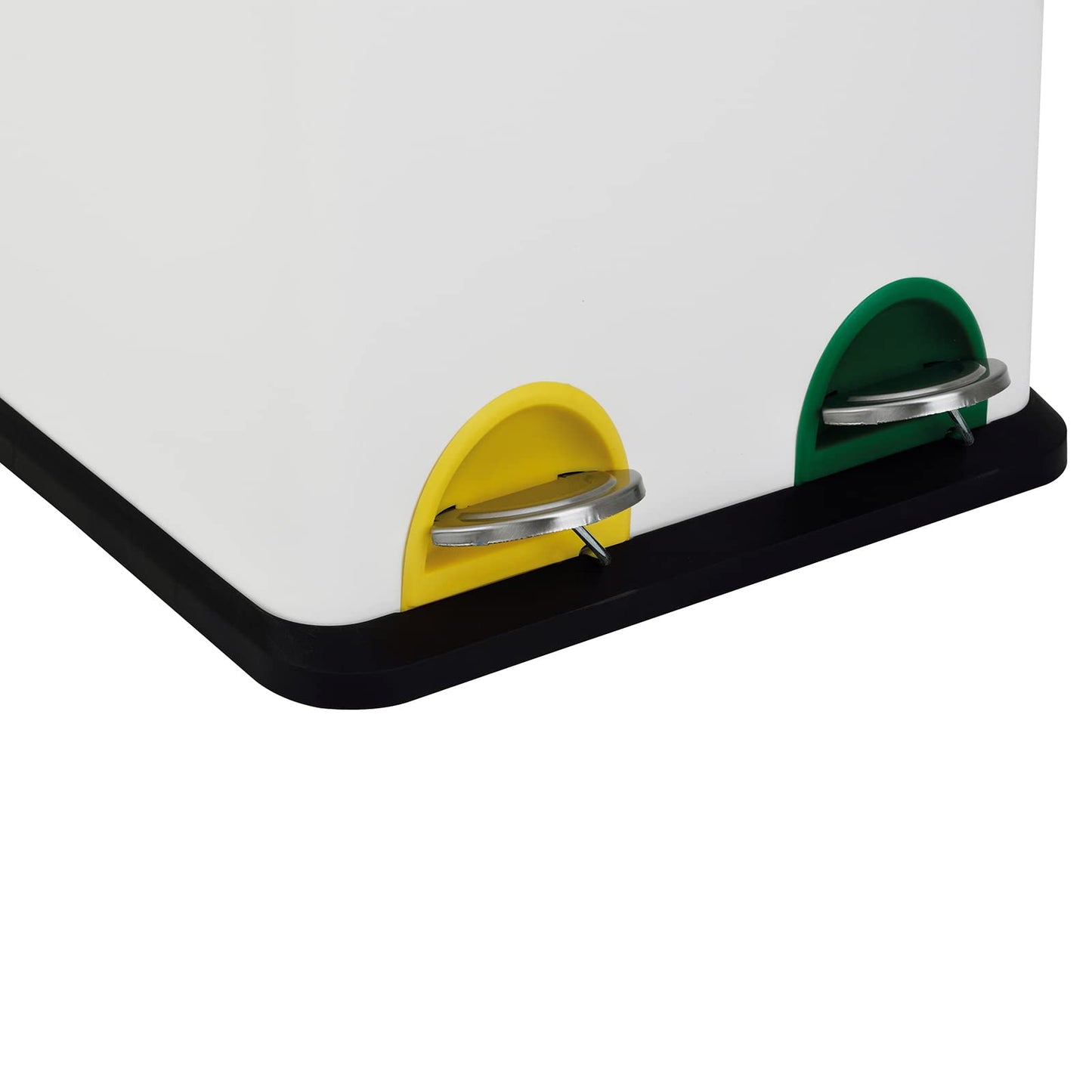 SVITA TC2X20 Kitchen Bin 40L Capacity 2x20L Trash Bin 2 Compartment Garbage Can Waste Separation Step Bin Steel White