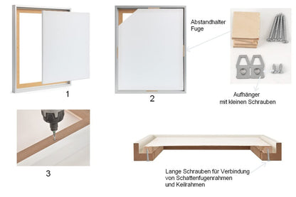 Frame gallery24 Shadow gap frame 80x100 cm aluminum for canvas picture frames stretcher frames for canvases made of wood MDF