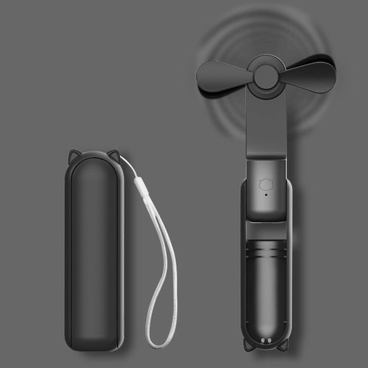 HZSK Handheld Mini Fan, Portable Foldable Fan with Power Bank, USB Rechargeable Small Pocket Fan, Personal Fan with 3 Speeds for Women Outdoor Travel.
