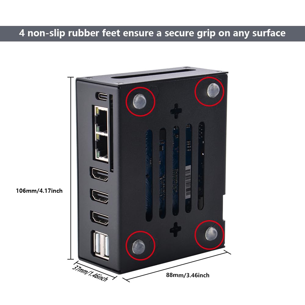 GeekPi Orange Pi 5 Plus 16GB LPDDR4/4x Rockchip RK3588 8-Core 64-Bit Single Board Computer with eMMC Socket, OPi 5 Plus Metal Case with Fan, Official OPi 5V 4A Power Supply for Orange Pi 5 Plus