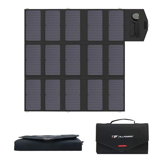 ALLPOWERS 100W Foldable Solar Panel Charger for Portable Power Station with 2 USB Ports Outdoor Solar Generator for Travel, Camping, and Garden