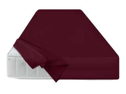 npluseins bed sheet 180x275cm - fitted sheet - perfect for patio, camping and tablecloth - RV sheet - fitted bed sheet - 100% cotton, approx. 180 x 275 cm, Bordeaux