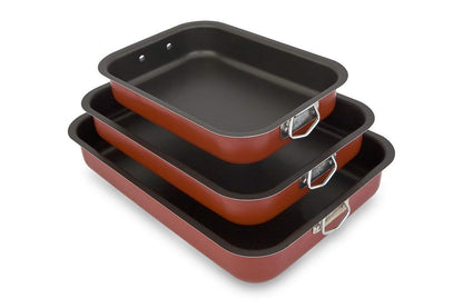 Space Home - Professional Non-Stick Baking Sheet Set - Casserole Dish - Large Casserole Dish - Lasagna Casserole Dish - Lasagna Pan - Baking Pans - Cake Pan - 3-Piece Set - Double Non-Stick Coating