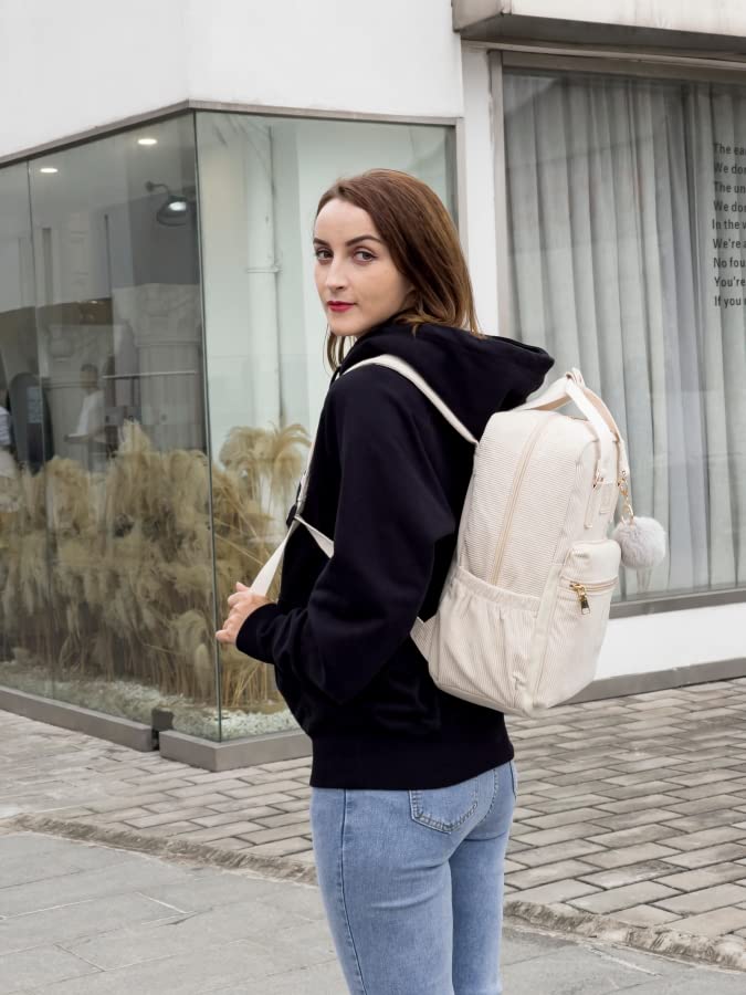 Makukke backpack for women and men, cord daypack with anti-theft pocket, casual school bag for everyday use.