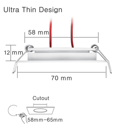 acegoo 12V Recessed LED Lights Flat 4 Pack Recessed Spots Warm White 3W RV Spots Dimmable Downlights Recessed Light for RV Camper Boat Furniture Yacht 3200K White