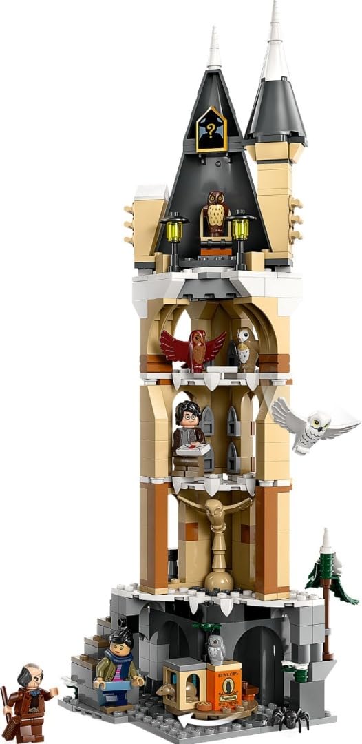 LEGO Harry Potter Owlery at Hogwarts Castle, adventure set with toy animals and 3 mini-figures, movie-themed toy for kids, gift for girls, boys, and all fans aged 8+ 76430