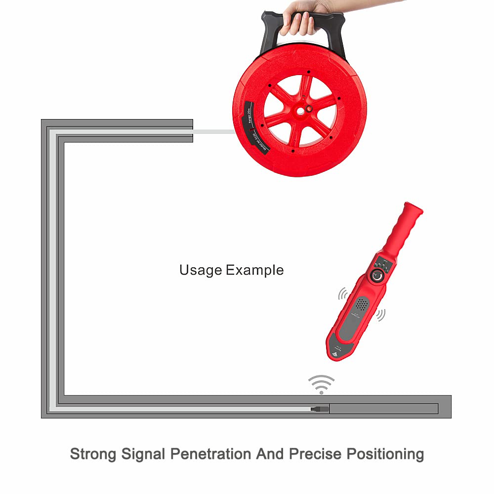 Pipe blockage detector, underground water pipe locator diagnostic tool, wall scanner for detecting pipeline blockages and clogs. Ideal for plumbers working with metal and PVC water pipes (40M).