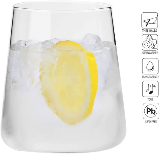 KROSNO Gin glasses Water glasses White wine glasses Drinking glasses | Set of 12 | 380 ML | Avant-Garde Collection | Perfect for home, restaurants, and parties | Dishwasher safe