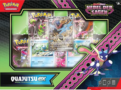 Pokémon Trading Card Game: Special Illustrations Collection Crimson & Purple - Tales of Myth City: Greninja-ex: 1 holographic full-art promo card, 2 holographic cards & 5 booster packs (German)