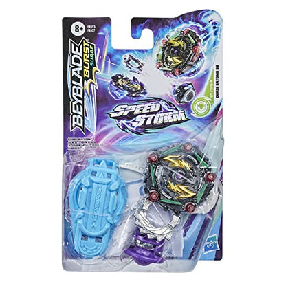 Hasbro Beyblade Burst Surge Speedstorm Curse Satomb S6 Top Starter Pack – Defense Type Battle Top with Launcher, Toy for Kids