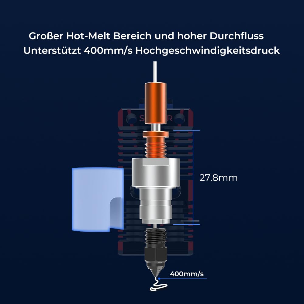 Creality 3D Printer Spider Speedy Ceramic Hotend Set, Fast Heating, High Flow Pressure, 300°C High Temperature Resistance, Compatible with Ender-2/Ender-3/Ender-5/CR Series 3D Printers.