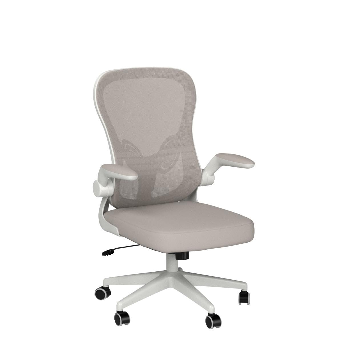 Hbada Office Chair Ergonomic, Desk Chair, Computer Office Chair with Foldable Armrest and Lumbar Support, Swivel Chair Adjustable Height, Gray