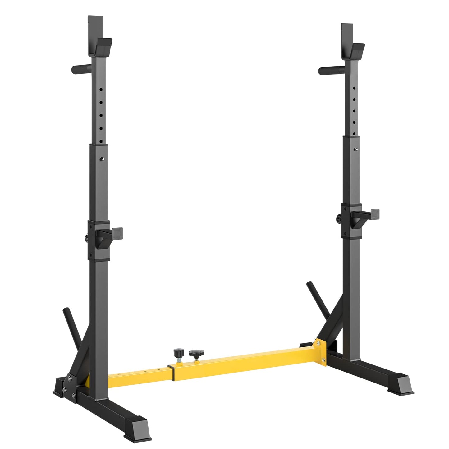 LIFERUN Squat Rack barbell stand, squat stand, adjustable barbell rack height adjustable, multifunctional barbell rack for gym home weightlifting bench press up to 250 kg (Yellow)