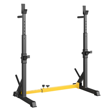 LIFERUN Squat Rack barbell stand, squat stand, adjustable barbell rack height adjustable, multifunctional barbell rack for gym home weightlifting bench press up to 250 kg (Yellow)