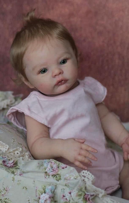 Anano Dolls Reborn Silicone Closed Eyes 50CM Large Realistic Baby Doll Baby Reborn (red)