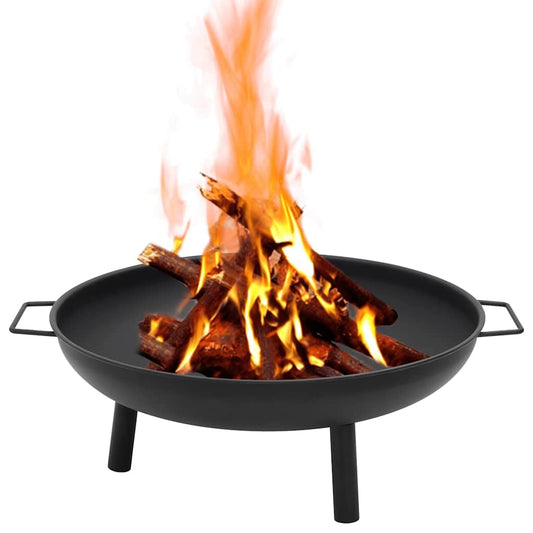 vidaXL Fire Pit Outdoor Patio Garden Fireplace Campfire Fire Basket Terrace BBQ Fire Bowl Steel 67.5x58x22.5cm