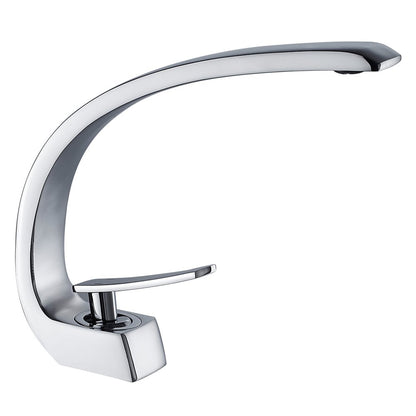 Bathroom faucet Chrome single handle mixer modern for bathroom (Chrome)