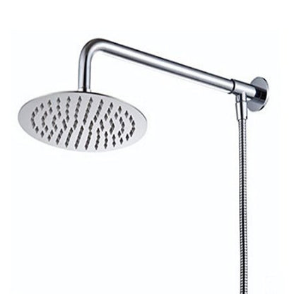 Hiendure® 20cm Wall Mount Rain Shower Head Set with Shower Arm and Hose Round Stainless Steel, Chrome Plated