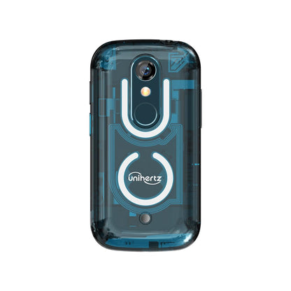 Unihertz Jelly Star (Blue) - Smallest 4G smartphone with LED light and 3-inch display, Android 13, 8GB RAM + 256GB ROM, weight 116g, 48MP camera.