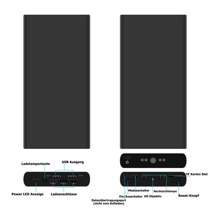 KAMREA Surveillance Camera, HD 1080P 10000mAh Powerbank Camera Hidden Camera Mini Nanny Cam for Home, Room, and Office Security