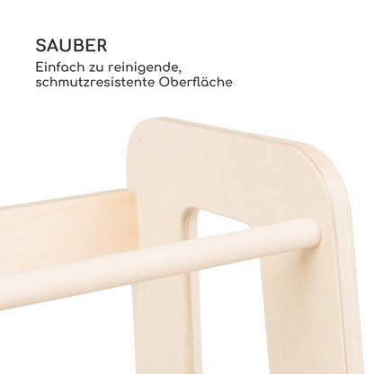 moblì® | Ully Natural Learning Tower | The first learning tower for children from 1 year old made of natural wood | Montessori learning tower with adjustable shelves | Built in Italy according to Montessori principles.