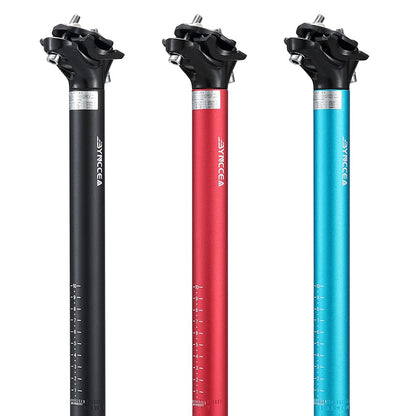 Bynccea Bike Seatpost 27.2mm 30.9mm 31.6mm Aluminum Alloy Seat Tube 400mm for Mountain Bikes Road Bike Downhill Bike Track Bike Fixed Gear MTB BMX