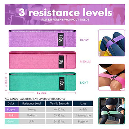CFX Resistance Hip Bands, set of fitness bands and yoga strap in 3 levels of resistance. Use as resistance and support for leg workouts.