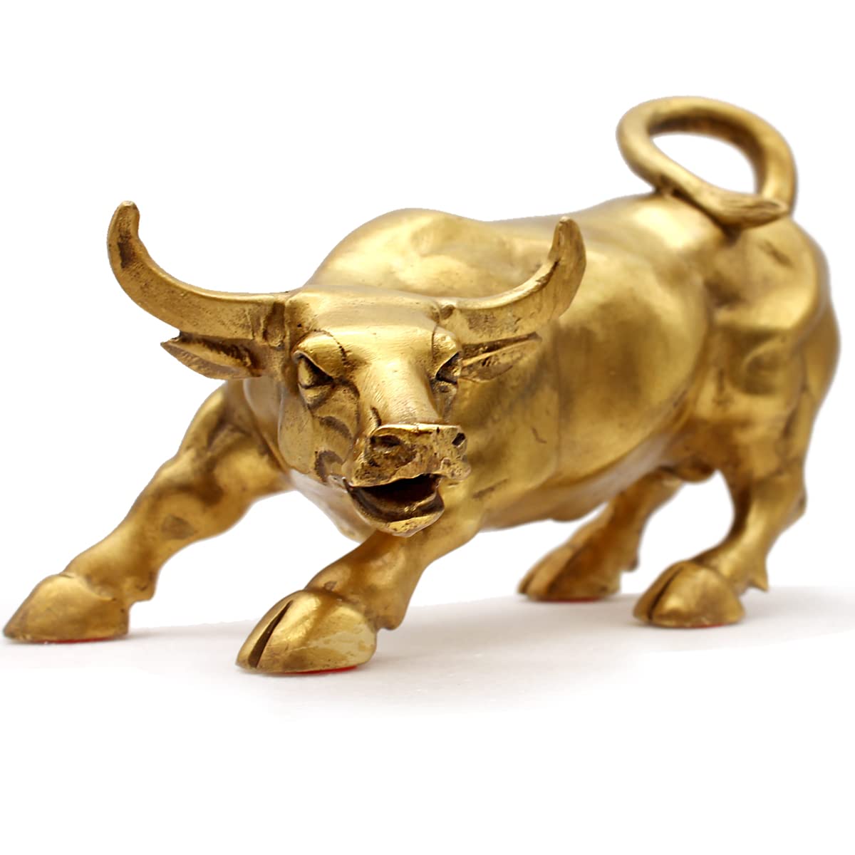 Sculpture, home decor, golden copper bull (Feng Shui) represents luck, wealth, brass bull figure COW01