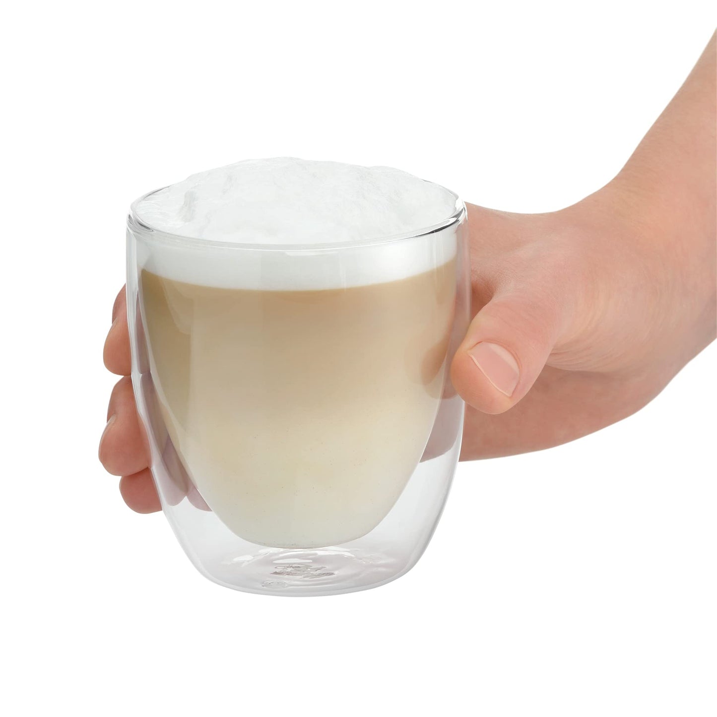 WMF Cult double-walled Cappuccino glasses set of 6, 250ml, floating effect, thermoglasses, heat-resistant for tea and coffee.