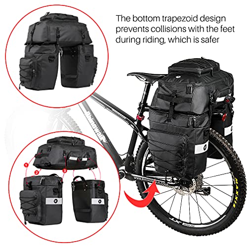 BAIGIO Bike Bag 3-in-1 Multifunction Waterproof Luggage Carrier Bag 75L Cycling Rack Bag Bicycle Travel Bag with Rain Cover, Men (Black -1)