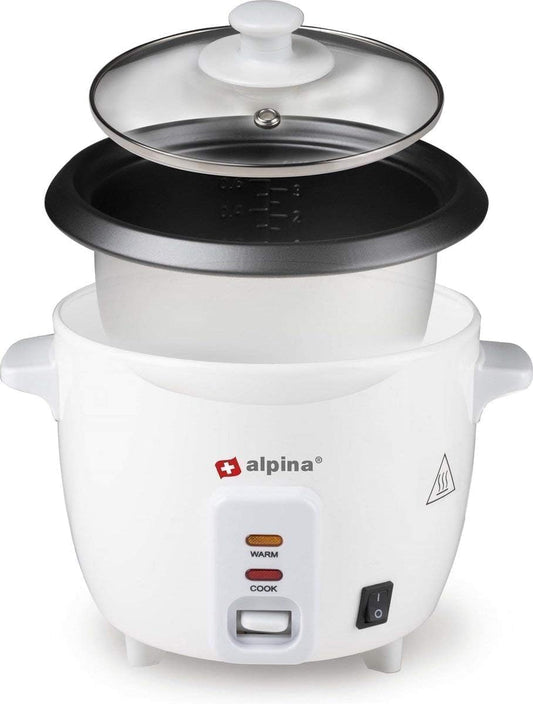 Alpina Rice Cooker - 0.6 liter - 300 watts - With cooking and keep warm indicator light - White