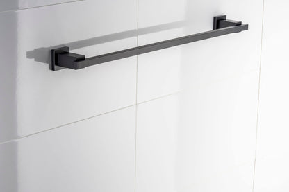 Sagittarius One 270S1-B towel holder in matt black | 70cm bathroom towel holder | Brass black towel bar | Black wall towel holder | Rust-free square towel holder
