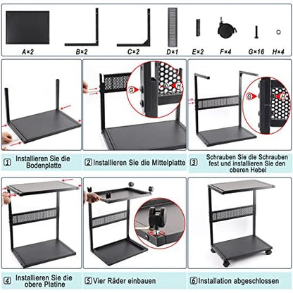 Which PC Stand Iron Computer Stand 2 Layer CPU Holder with Wheels for Desk (C-Style Small)
