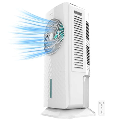 Cecotec - Evaporative cooler with EnergySilence 3500 Cool Compact Smart Control 65W, 3.5L tank, touch control, 3 speeds, 2 modes, 70º oscillation, timer 12h, 2 coolers
