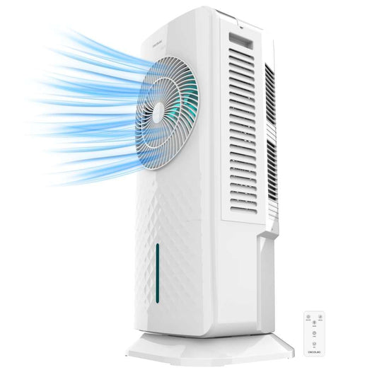 Cecotec - Evaporative cooler with EnergySilence 3500 Cool Compact Smart Control 65W, 3.5L tank, touch control, 3 speeds, 2 modes, 70º oscillation, timer 12h, 2 coolers