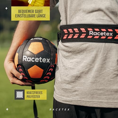 Racetex soccer trainer with cord [ADJUSTABLE LENGTH] - The perfect training tool for soccer players - Soccer trainer accessory for club players - Soccer training belt gift idea