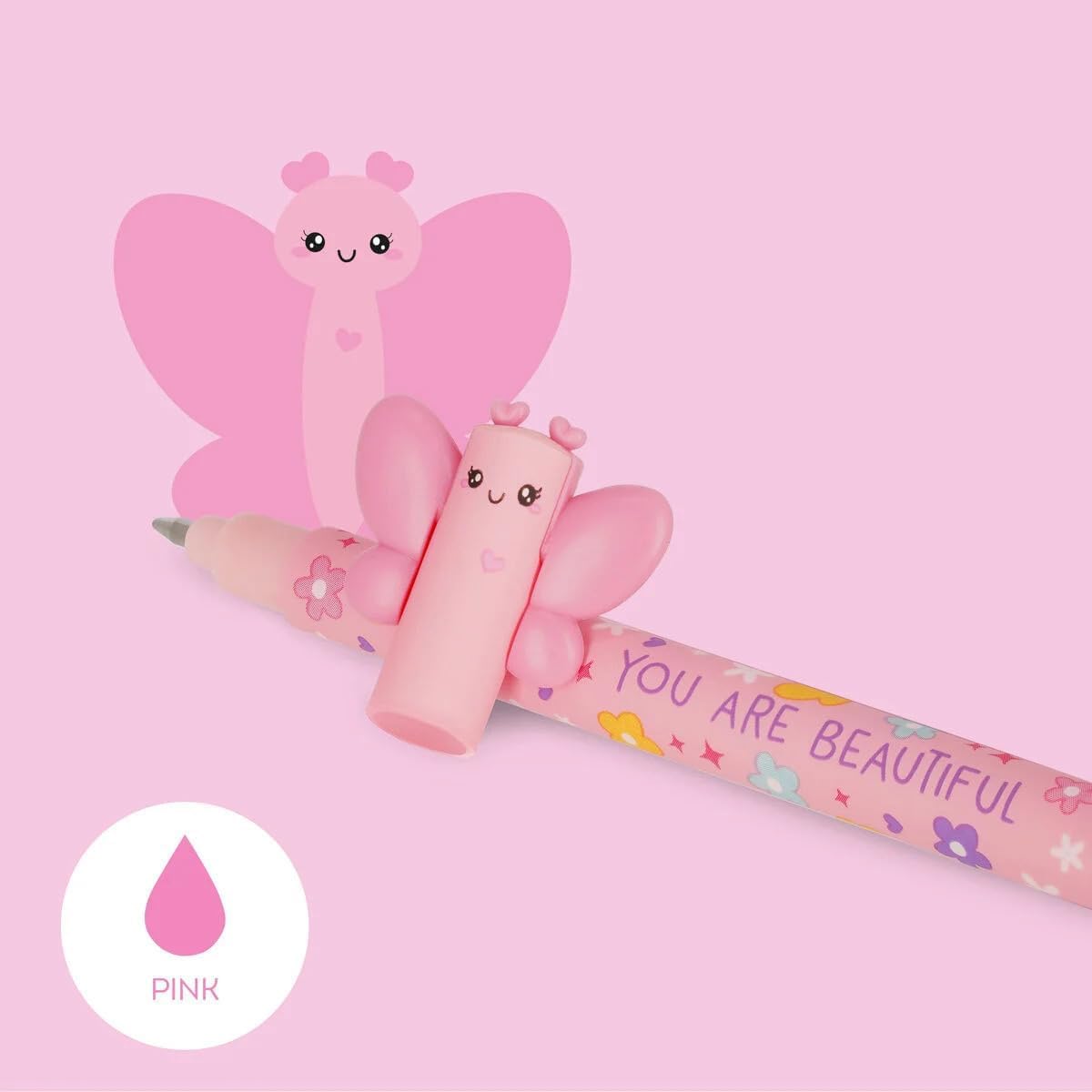 LEGAMI Wonderwow Butterfly pencil case and erasable gel pen.