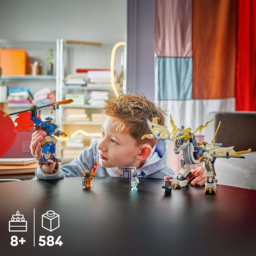 LEGO NINJAGO Rogues Mech Dragon Rider - Ninja toy with dragon, 4 minifigures, and equipment - Gift idea for boys and fans of Dragon's Rise aged 8+ - 71843