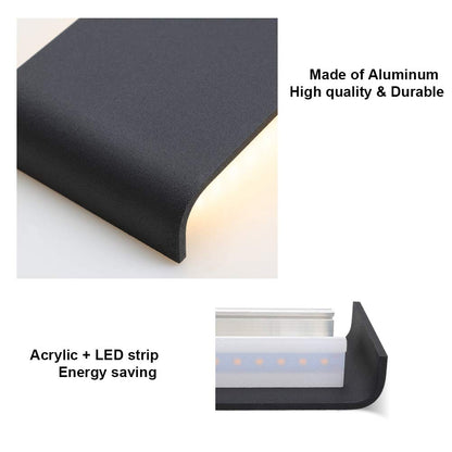 Klighten wall lamp, 16W, modern indoor wall lighting, 51cm, up and down wall light indoors, warm white 3000K for bedroom, living room, stairs, and bathroom, black.