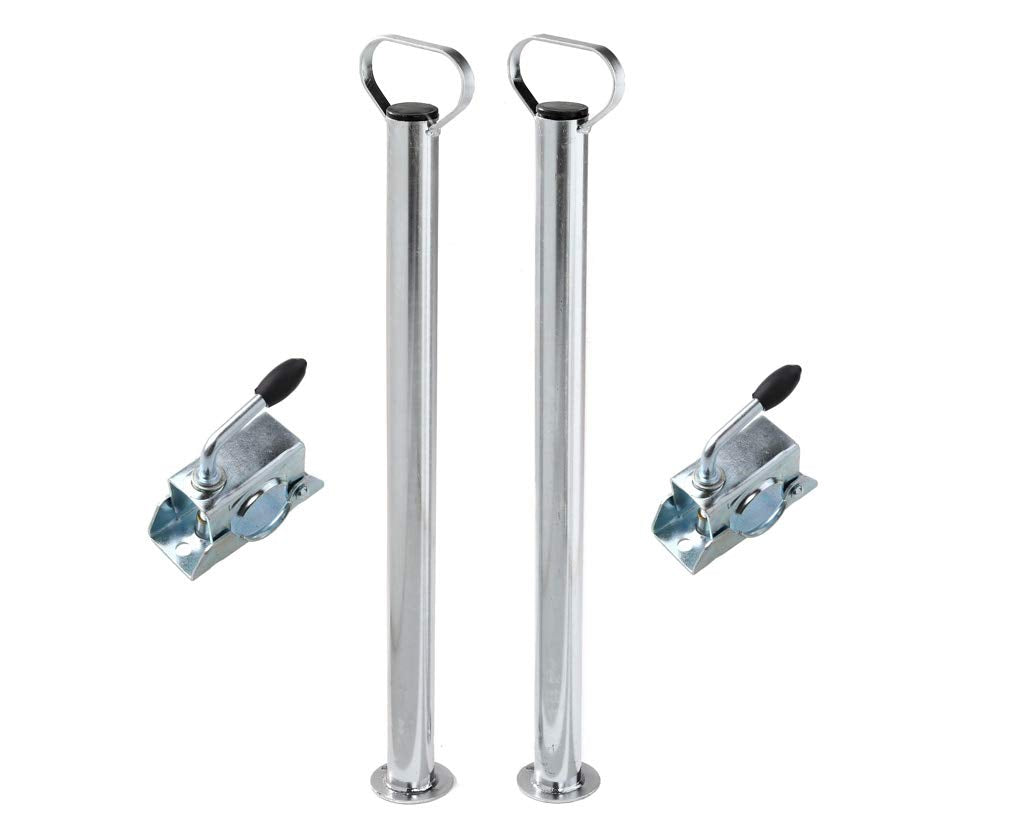 2 supports & 2 clamps for trailers, caravan