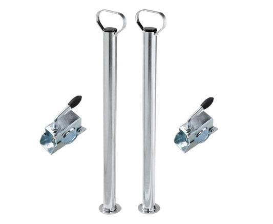 2 supports & 2 clamps for trailers, caravan