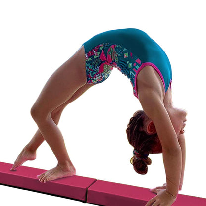 HomeSun Floating Beam 240cm Foldable Balance Beam Gymnastics Balance Beam Exercise Fitness Training Gymnastics for Home (Pink, 240cm)