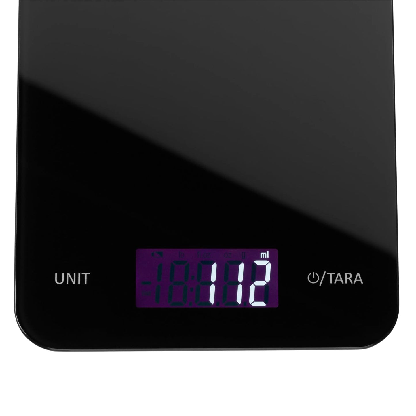 WMF Digital Kitchen Scale black 23 x 15 x 2 cm, baking scale, household scale, digital kitchen scale, safety glass, precise to the gram, tare function, 5kg maximum weight, black